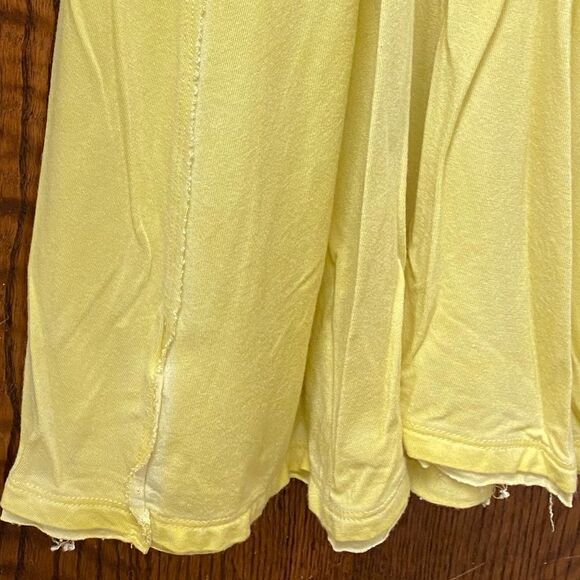 We the‎ Free Yellow Criss cross racer back raw edge knit tunic tank - Picture 4 of 6